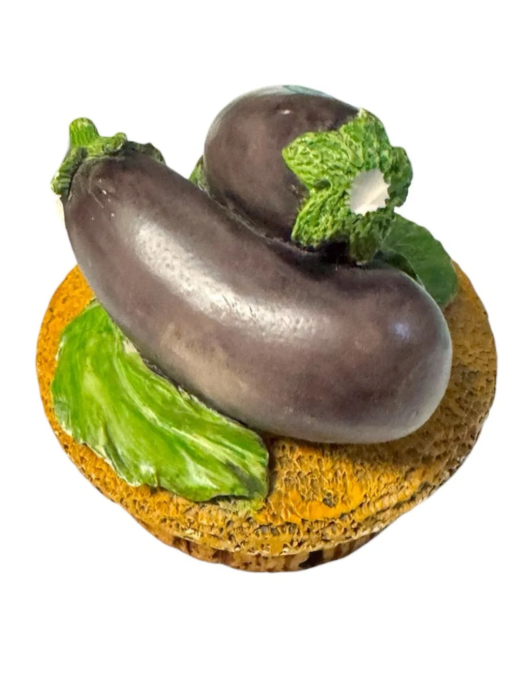 Horchow / Cardo 90’s Made in Italy Eggplant Canister Cork Topper 15.5” Stamped